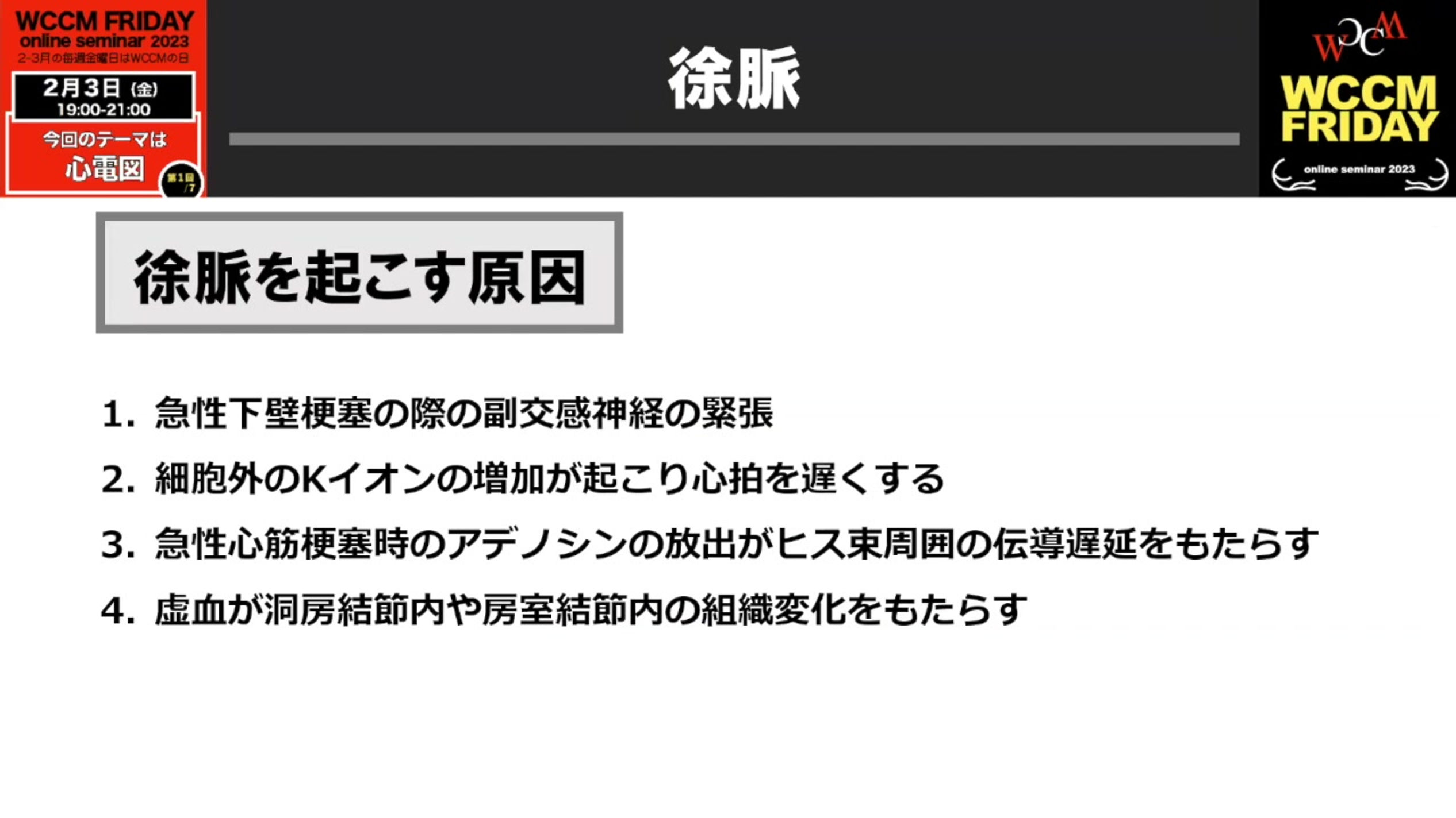 WCCM FRIDAY 2023 1/7 心電図